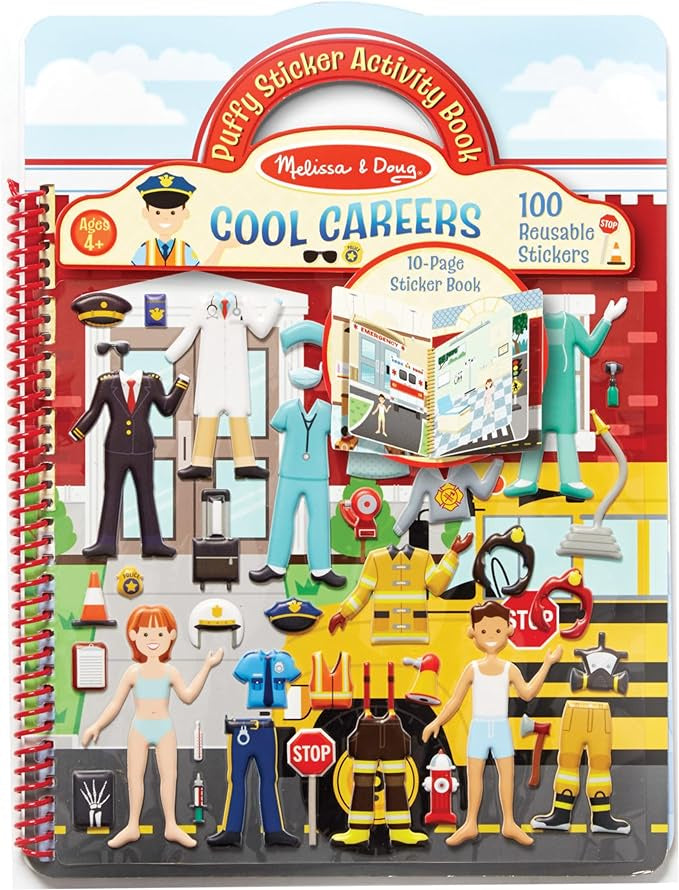 Melissa and Doug Cool Careers Puffy Sticker Activity Book