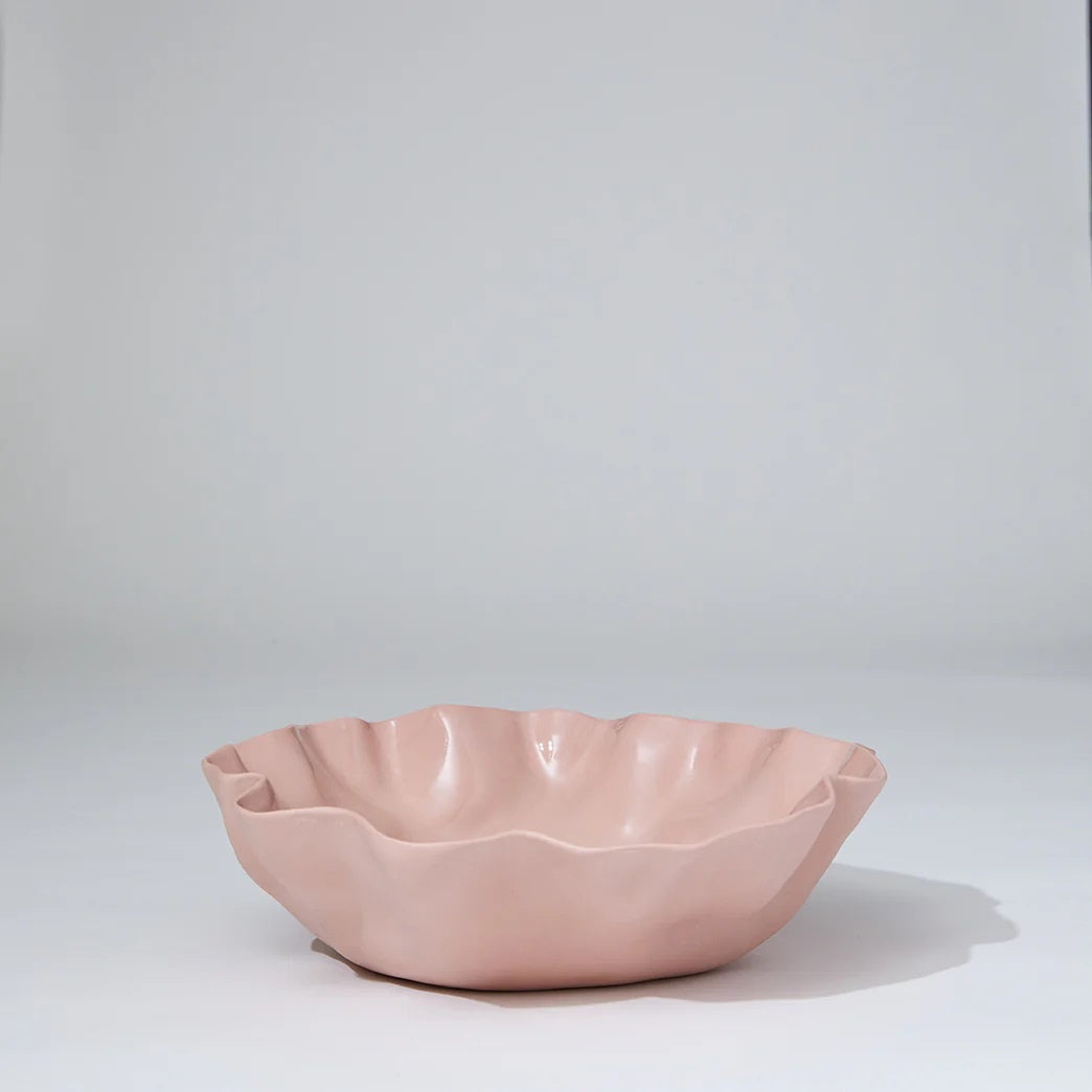 Ruffle Bowl (L) - Icy Pink