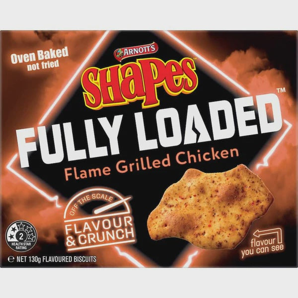 Arnotts Shapes Fully Loaded Flame Grilled Chicken 130g