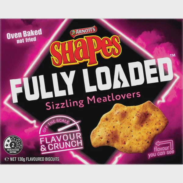 Arnotts Shapes Fully Loaded Sizzling Meatlovers 130g