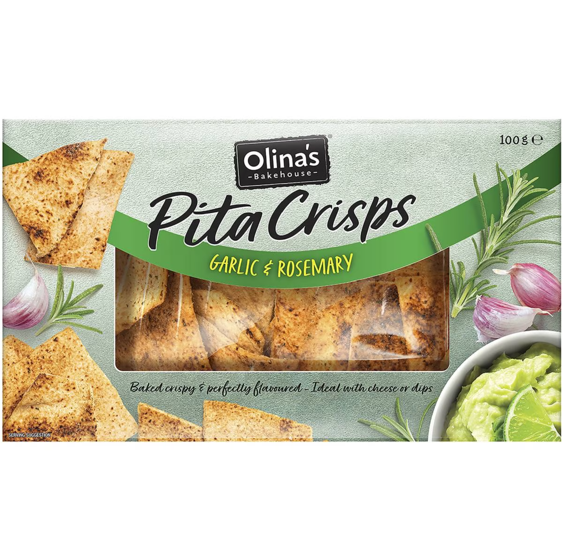 Olinas Pita Crisps Garlic & Rosemary 100g