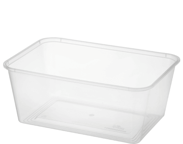 Rectangle Plastic Containers 1000ml Clear 10pk