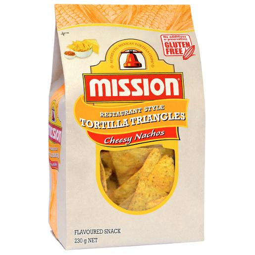 Mission Cheesy Nacho Corn Chips GF 230g