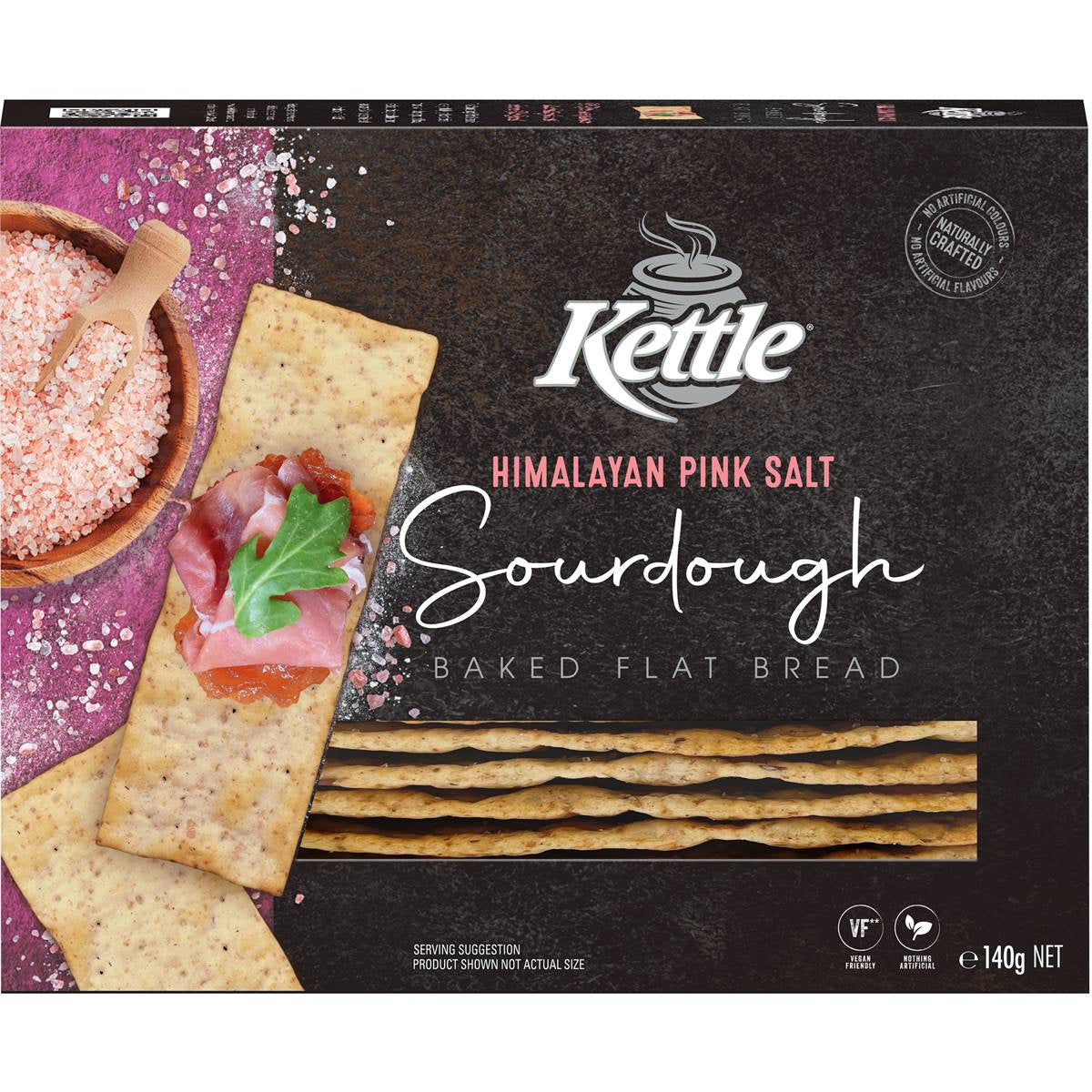 Kettle Sourdough Baked Flat Bread Himalayan Pink Salt 140g