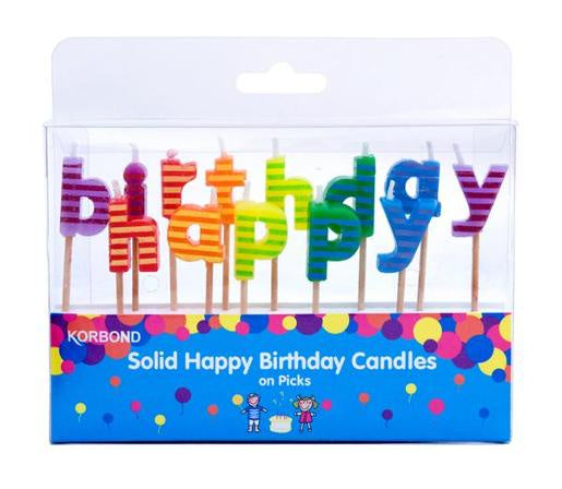 Korbond Happy Birthday Candles on Pick