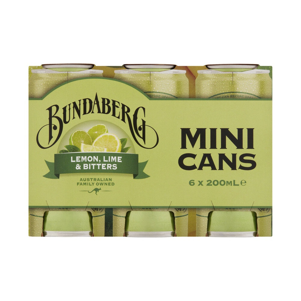 Bundaberg Lemon Lime & Bitters Mini Cans 6 x 200ml