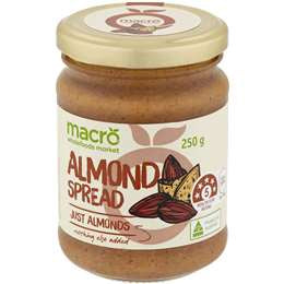 Macro Natural Almond Spread Gluten Free 250g