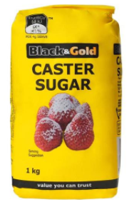 Black and Gold Caster Sugar 1Kg