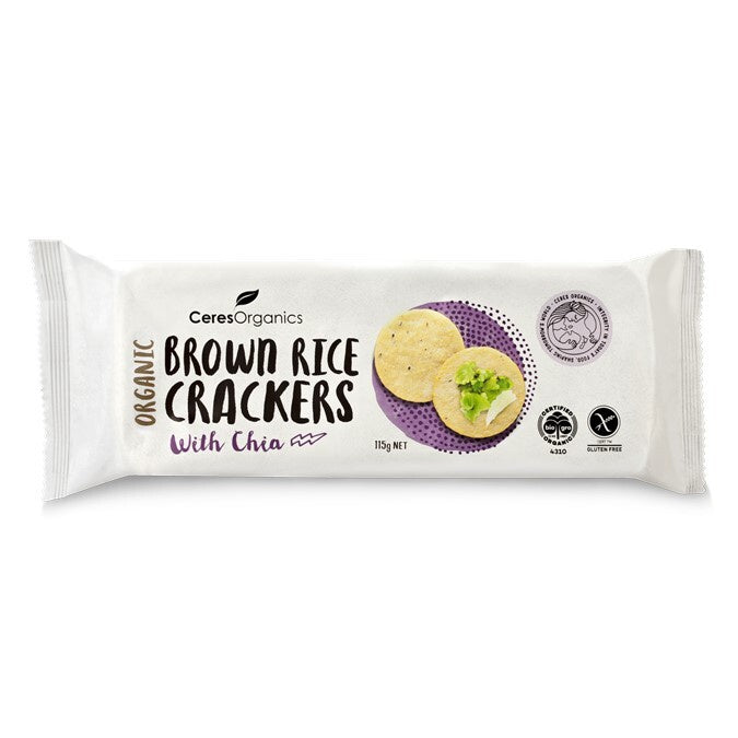 Ceres Organics Brown Rice with Chia Crackers 115g
