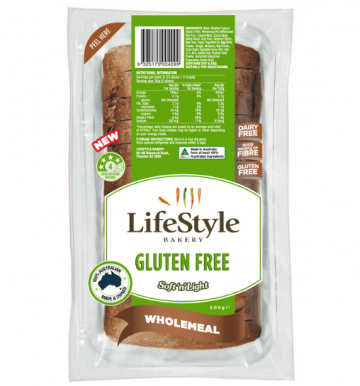 Lifestyle Bakery GF Wholemeal Bread 500gm