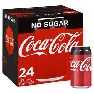 Coca Cola No Sugar Cans 375ml x 24