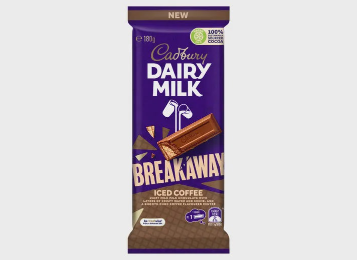Cadbury Breakaway Iced Coffee Chocolate Block 180g