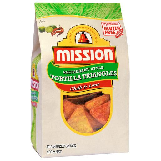 Mission Chilli & Lime Corn Chips GF 230g