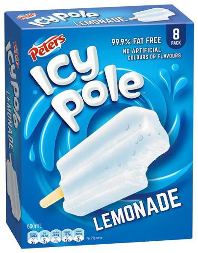Peters Lemonade Icy Pole 8 Pack