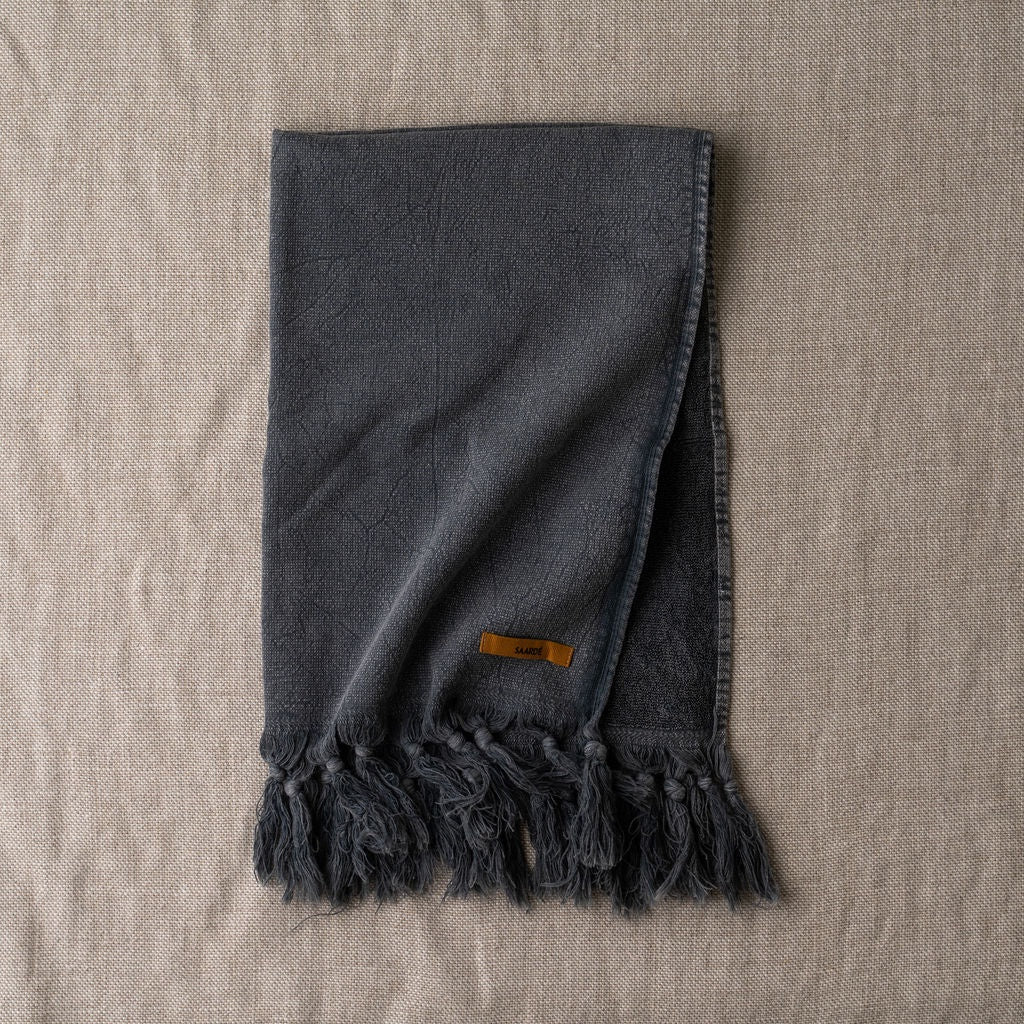 Vintage Wash Hand Towel - Charcoal