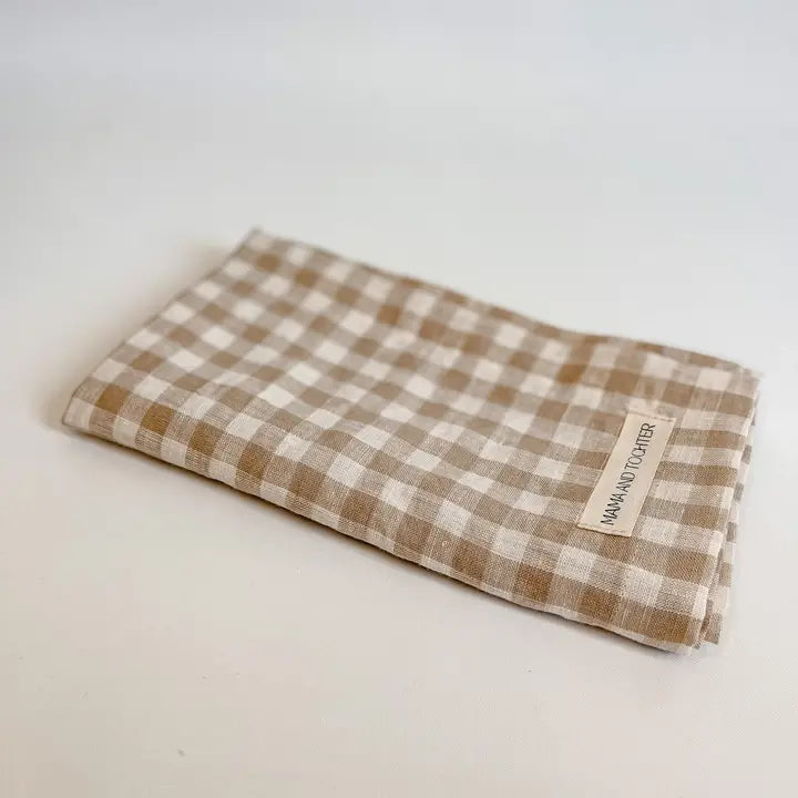 Pure French Linen Tea Towel - Gingham