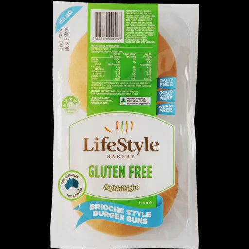 Lifestyle Bakery GF Brioche Bun 2 Pack 140g