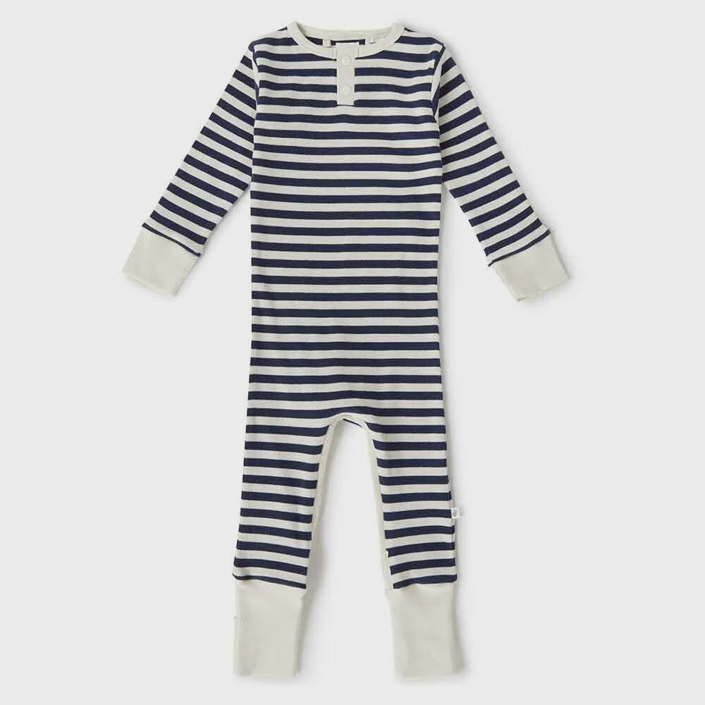 Snuggle Hunny Moonlight Stripe Organic Growsuit