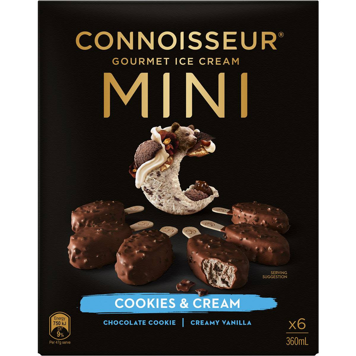 Connoisseur Mini Cookies & Cream 6 Pack