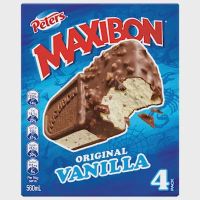 Peters Maxibon Original Vanilla Ice Cream 4 Pack