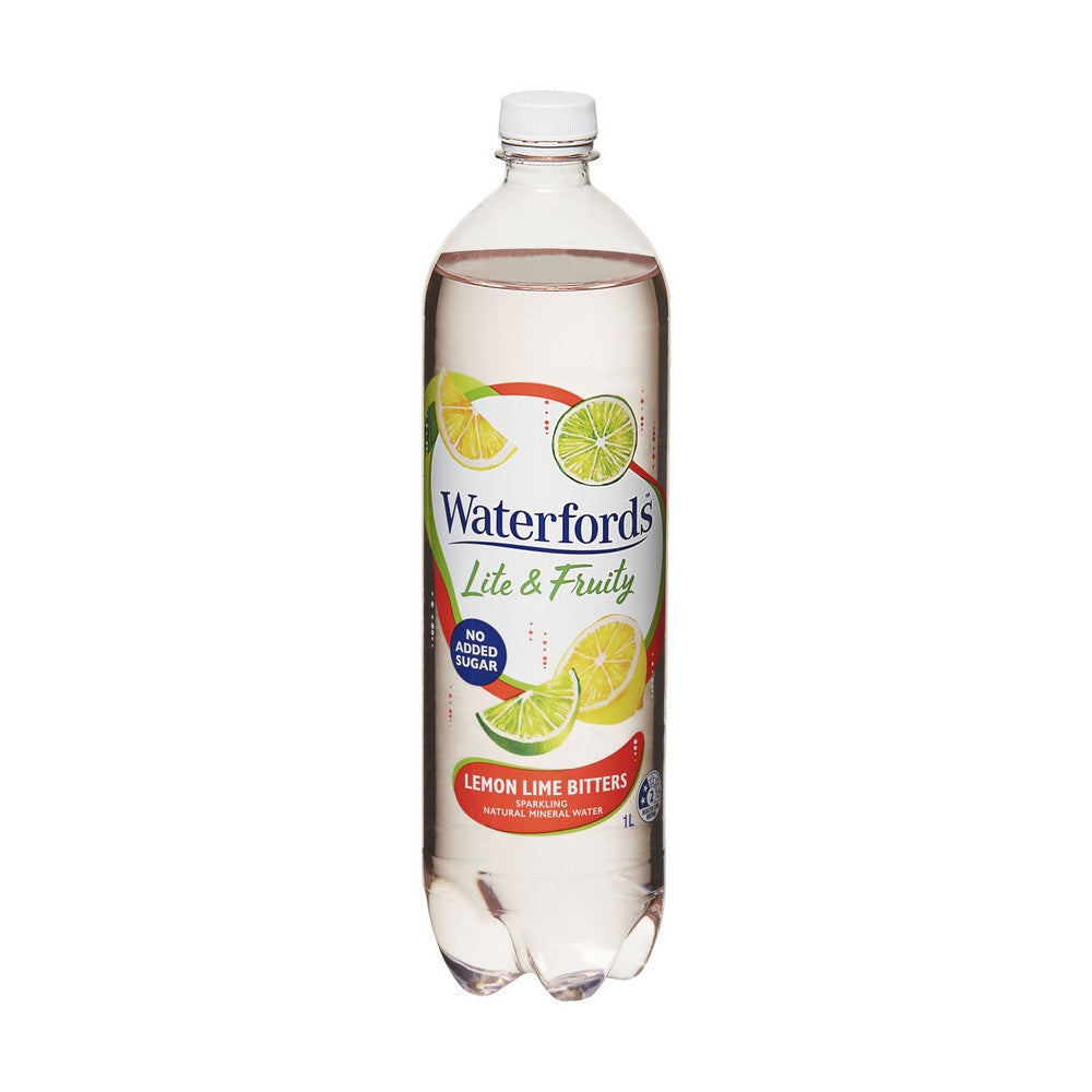 Waterfords Lemon Lime Bitters Sparkling Mineral Water 1L