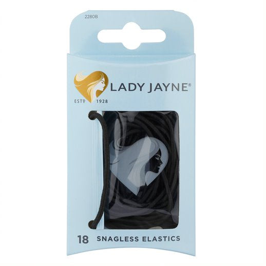 Lady Jayne Thin Black Hair Elastic 18pk