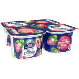 Dairy Farmers Thick & Creamy Yoghurt Strawberry 4pk