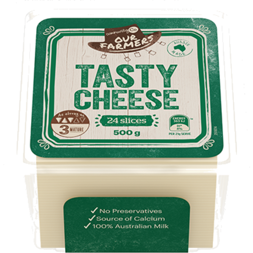 Community Co Tasty Cheese Slices 500g