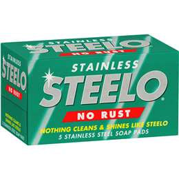 Steelo Scourer Stainless Steel Wool Pads 5pk