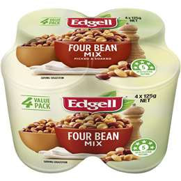 Edgell Four Bean Mix Value Pack 4x125g