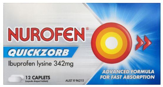 Nurofen Quickzorb Caplets 12 Pack