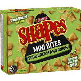 Arnott's Shapes Mini Bites Sour Cream & Onion 140g