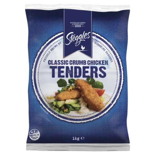 Steggles Chicken Breast Tenders Classic Crumbed 1kg