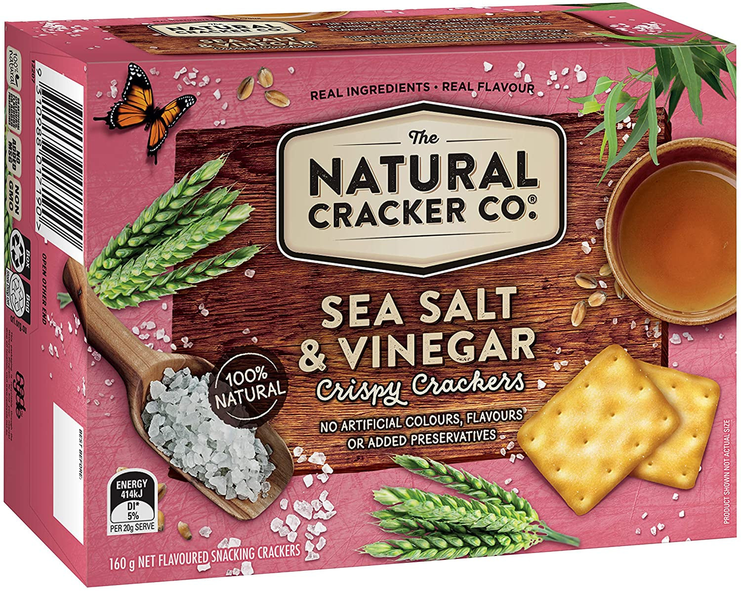 The Natural Cracker Co. Sea Salt & Vinegar Crispy Cracker 160g