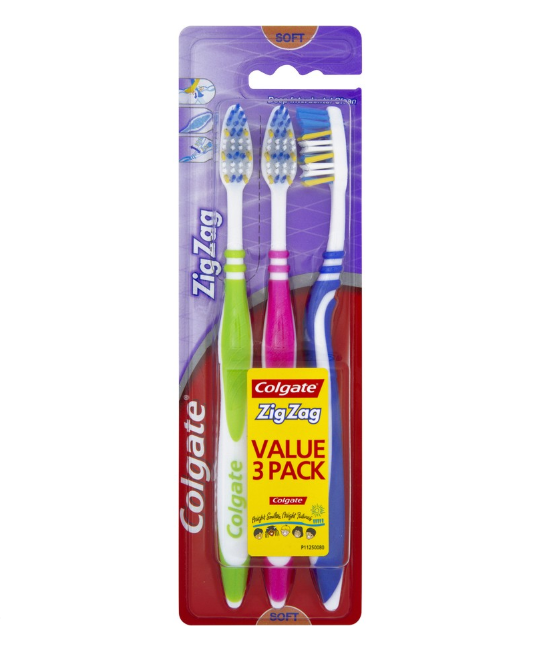 Colgate Zig Zag Soft Toothbrush 3pk