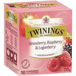 Twinings Herbal Infusions Strawberry Raspberry & Loganberry Tea Bags 10pk