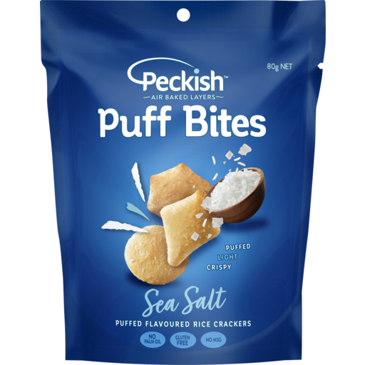 Peckish Puff Bites Sea Salt 80g