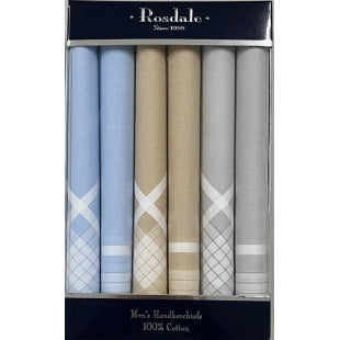 Rosdale Traditional Design Handkerchief Pack of 6