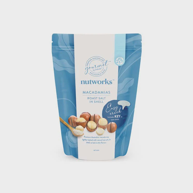 Nutworks Roasted Sea Salt Macadamia Nut in Shell with Key 500g