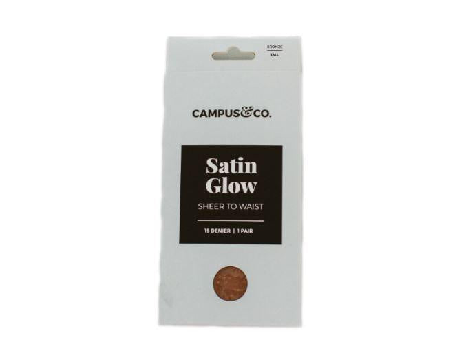 Campus & Co. Satin Sheer to Waist Bronze Stockings Med