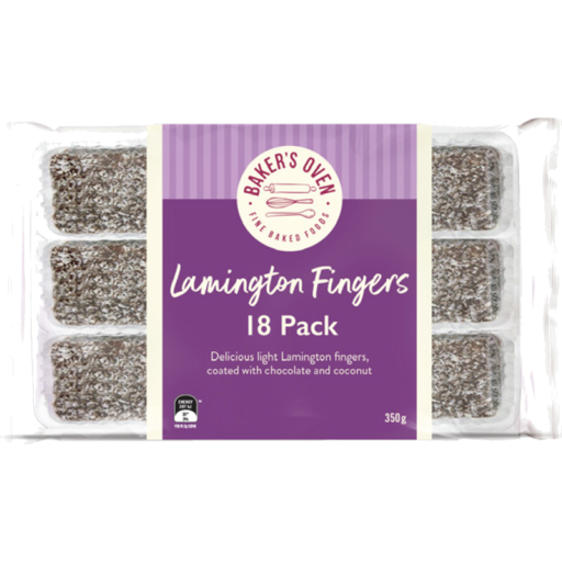 Bakers Oven Lamington Fingers 18pack 350g