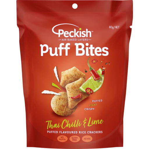 Peckish Puff Bites Thai Chilli & Lime 80g