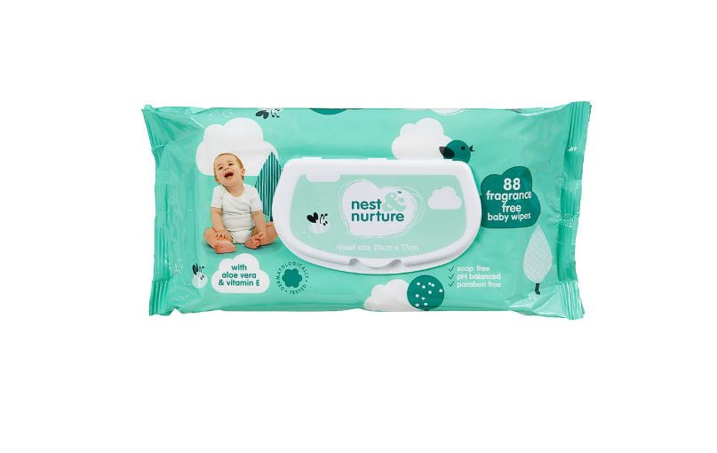 Nest Nurture Fragrance Free Baby Wipes 88s