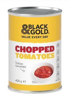 Black & Gold Chopped Tomatoes 400g