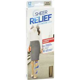 Sheer Relief Compression 12 Denier Natural Stockings Ave